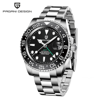 Montre automatique PAGANI DESIGN GMT 1662, montre-bracelet pour homme de 40 mm, étanche jusqu'à 100 m, montres-bracelets mécaniques pour homme Cloc