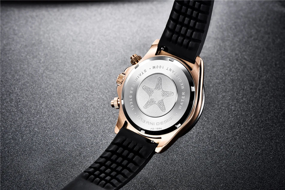 PAGANI DESIGN V2 40MM Relógio masculino de quartzo com mostrador meteorito, safira, cronógrafo retro, impermeável para homem
