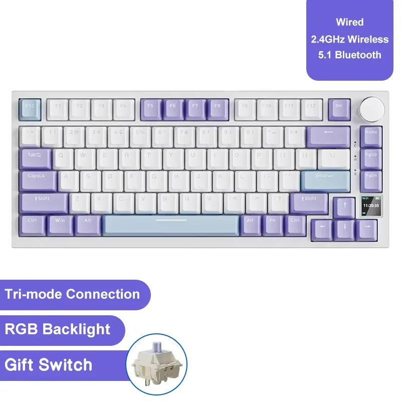 Ajazz AK820/AK820Pro Gaming Mechanical Keyboard Bluetooth 5.1/Wireless/wired  Custom Keyboard With Heat Exchange Sealed Button