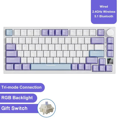 Ajazz AK820/AK820Pro Gaming Mechanical Keyboard Bluetooth 5.1/Wireless/wired  Custom Keyboard With Heat Exchange Sealed Button
