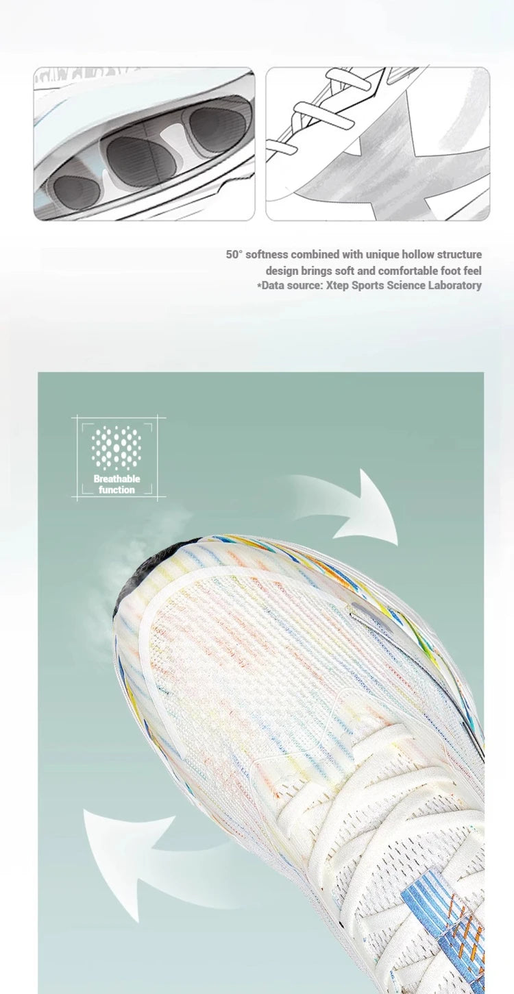 Xtep Reactive Coil 11.0 vyriški bėgimo batai, vasariniai sportiniai batai su smūgių sugėrimu, elastingi minkšti sportbačiai 976219110026