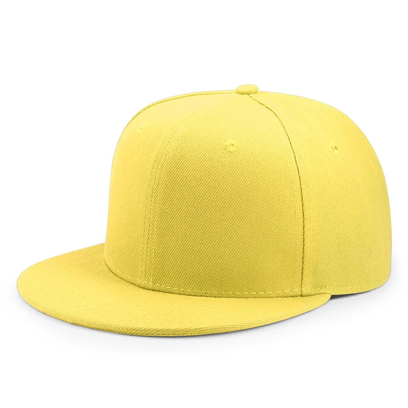 Großhandel: 40 Farben, verstellbare Snapback-Kappen mit flachem Schirm, Damen-Mode, Polyester, einfarbige Baseballmützen, Herren, Hip-Hop, unbedruckte Sportmützen