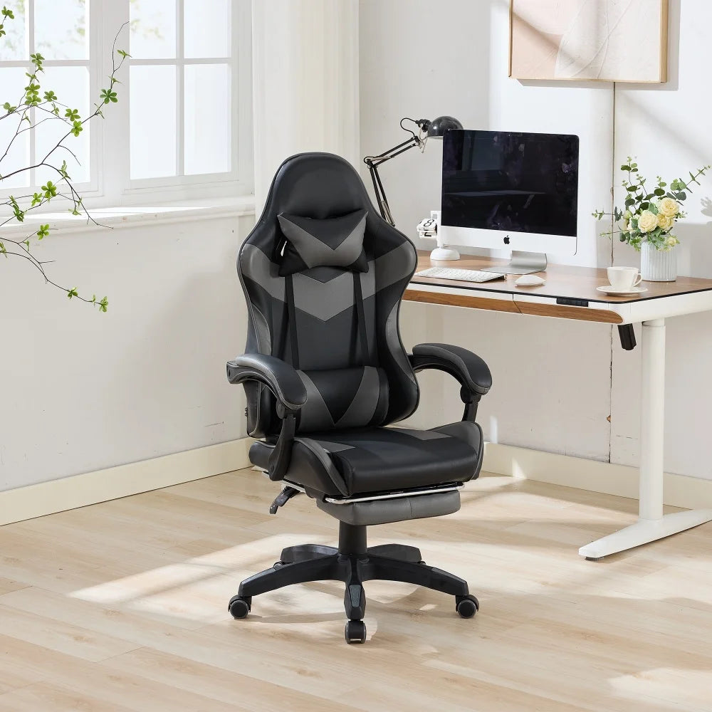 Ergonomic Rotating Gaming Chair, 360 Reclining Office Chair °   Pivoting, Height-Adjustable, Footrest, Headrest