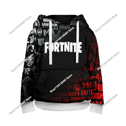 Παιδικές μπλούζες με κουκούλα Fortnite Cartoon, casual φούτερ με κουκούλα για το φθινόπωρο, ανδρικά μαλακά φούτερ με τσέπη, φαρδιές ανδρικές μπλούζες με μακριά μανίκια