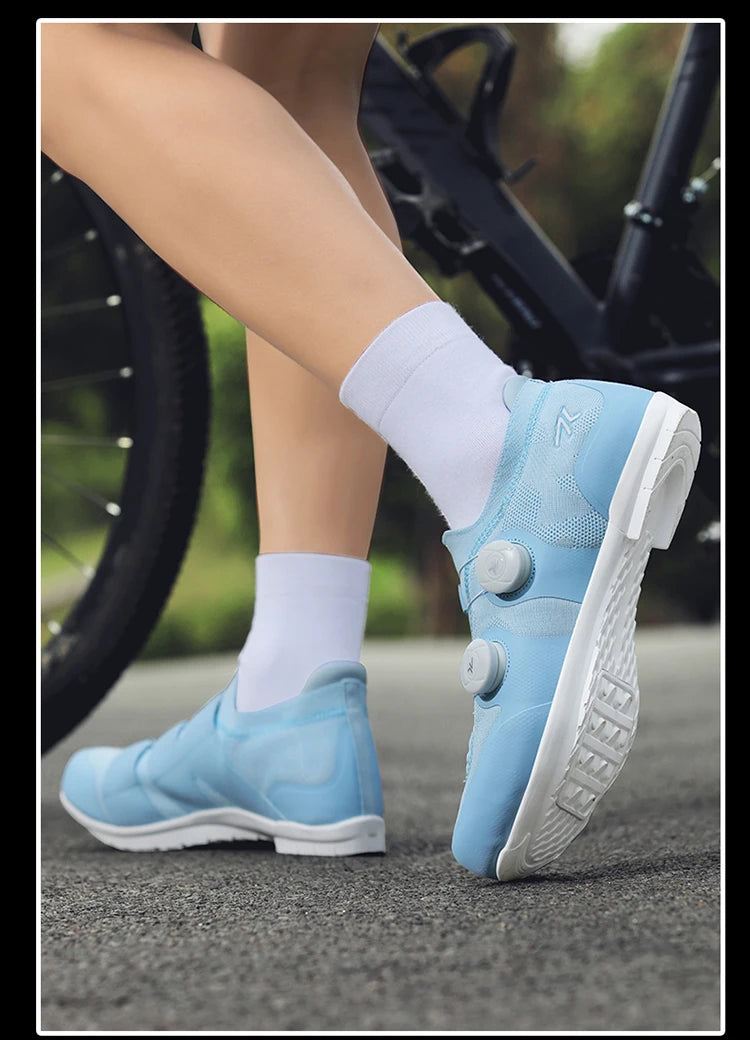 Cyklistické boty na silniční kolo, unisex, HsYixin, prodyšné, se samozamykacím systémem SPD, protiskluzové, závodní boty na silniční kolo, ploché, MTB, cyklistické tenisky