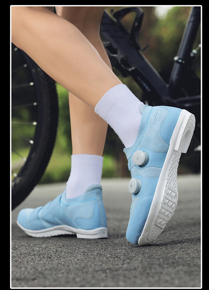 Cyklistické boty na silniční kolo, unisex, HsYixin, prodyšné, se samozamykacím systémem SPD, protiskluzové, závodní boty na silniční kolo, ploché, MTB, cyklistické tenisky