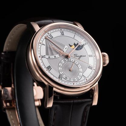 Sugess Moonphase Men's Watch Automatic Mechanical Watches for Tianjin Movement Sapphire Glass Water Resistant Wristwatches New