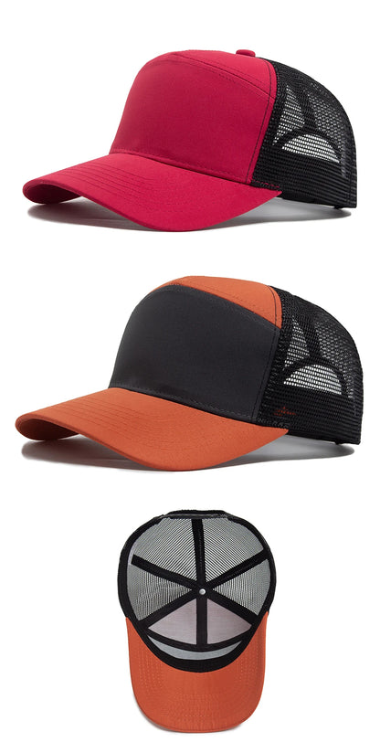 Sommer-Baseballkappe mit 7-Panel-Design, Fashion-Hip-Hop-Mesh-Kappen, Herren-Trucker-Cap, Visier, Hardtop, Snapback, Damen, Unisex, coole neue Marke