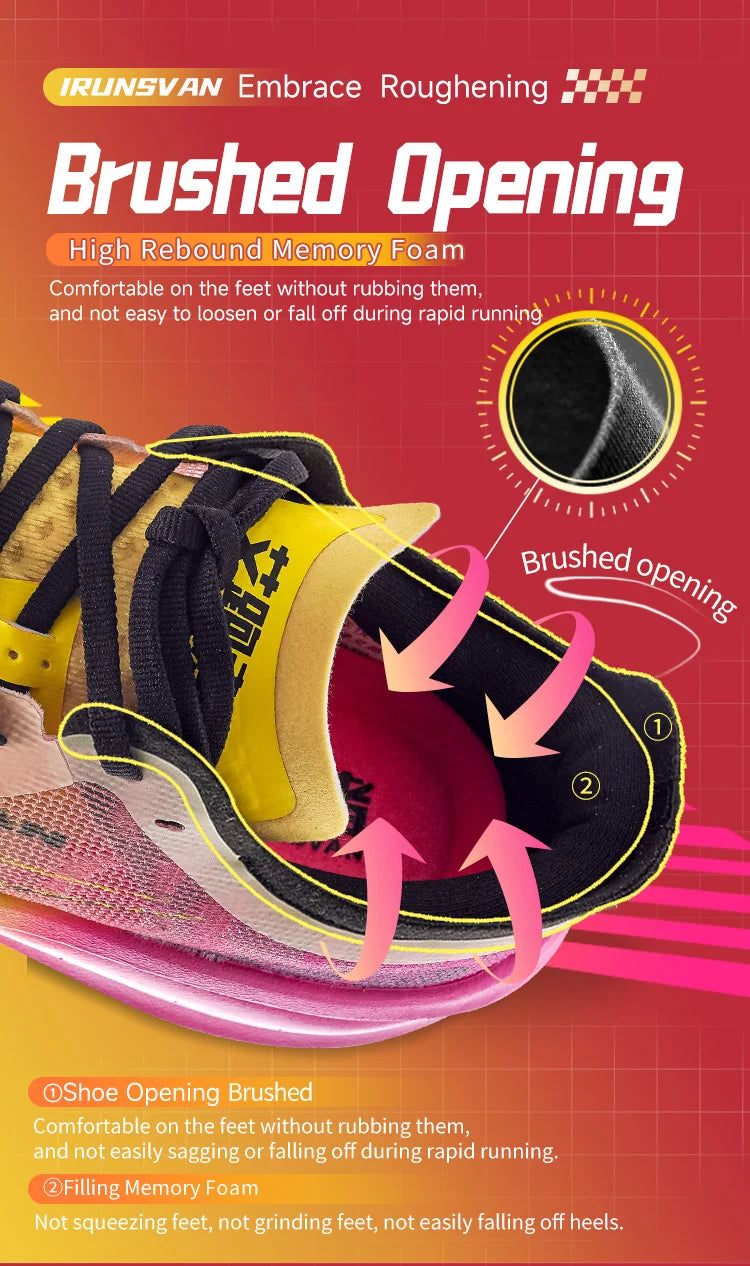 IRUNSVAN Men Professional Marathon Running Shoes Nylon Carbon Plate Road Sports Shoes Lightweight Women Trainers Sport Sneakers