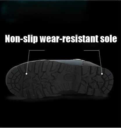 Lynjacye Mid Cut 2025 New Waterproof Hiking Boots Training Shoes Men Sports Shoes Outdoor Non-Slip Woodland Hunting Work Shoes