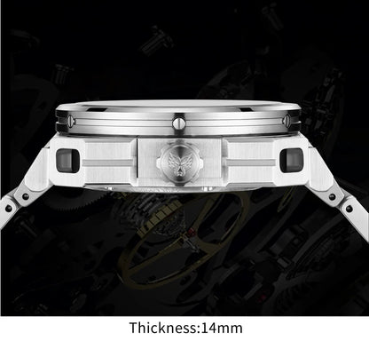 Yelang V1216 Men Watch Luxury Brand Watch 42mm Hollow Dial Japan MIYOTA 8N40 Automatic Movement 100M Waterproof Watch Luminous