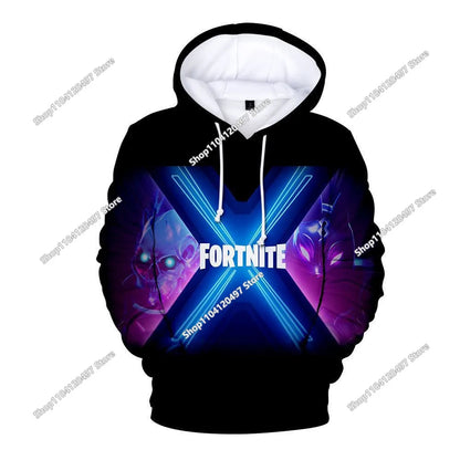 Φούτερ Cosplay Fortnites με κουκούλα, 3D τύπωμα παιχνιδιού, unisex, casual παλτό, anime περιφερειακό kawaii μπουφάν, παιδικά ρούχα, δώρα