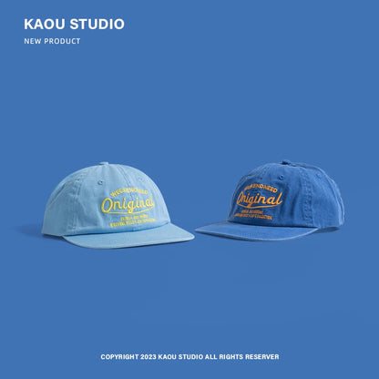 Baseballkappe für Frühling und Herbst, Soft-Top-Stickerei, für Damen und Herren, universell kombinierbar, Street-Tide-Marke, Schirmmütze mit breiter Krempe als Sonnenschutz