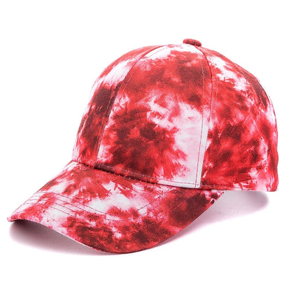 New Outdoor Casual Tie Dye Caps For Women Rainbow Colorful Baseball Cap Female Fashion Streetwear Summer Hat