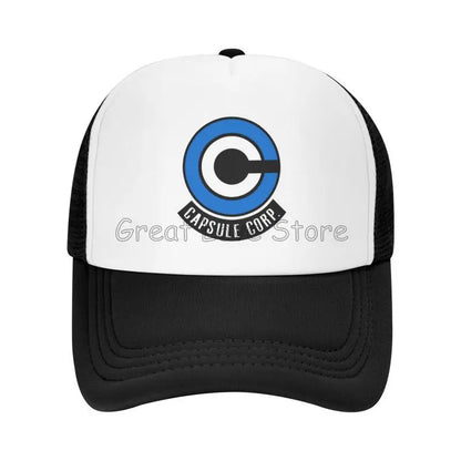 Capsule Corp Mesh-baseballkepsar Unisex Hip-Hop-truckerhatt Anime DBZ Dad Hat Justerbar racingkeps Sommartrucker Snapback-kepsar