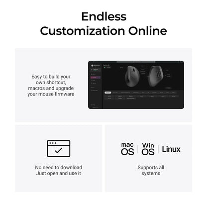 Keychron M5 безжична ергономична мишка, оптична, 8K Polling Rate, 2.4GHz и Bluetooth, Type-C, 3950 сензор