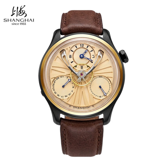 Shanghai Watch Central Flywheel Men's Watches 42.5mm Automatic Watches Fashion 316L Stainless Steel Mechanical Wristwatch 877