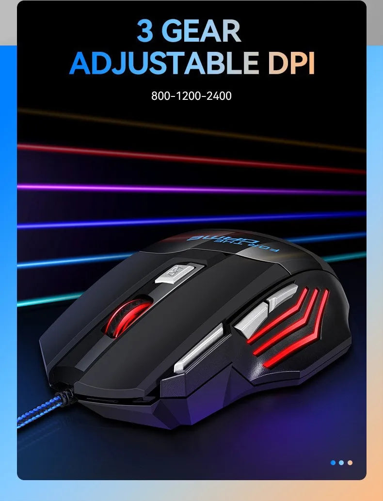 G6 USB Wired Gaming Mouse 7 Buttons with Scroll Wheel 5500DPI Adjustable Optical Ergonomic E-sports Mice for Laptop PC Xiaomi