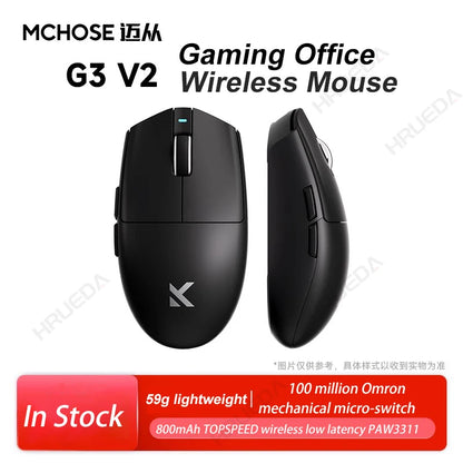 MCHOSE G3 V2 Pro bezdrátová herní myš Tri-Mode Bluetooth 800mAh dobíjecí lehká přizpůsobená ergonomická esports myš