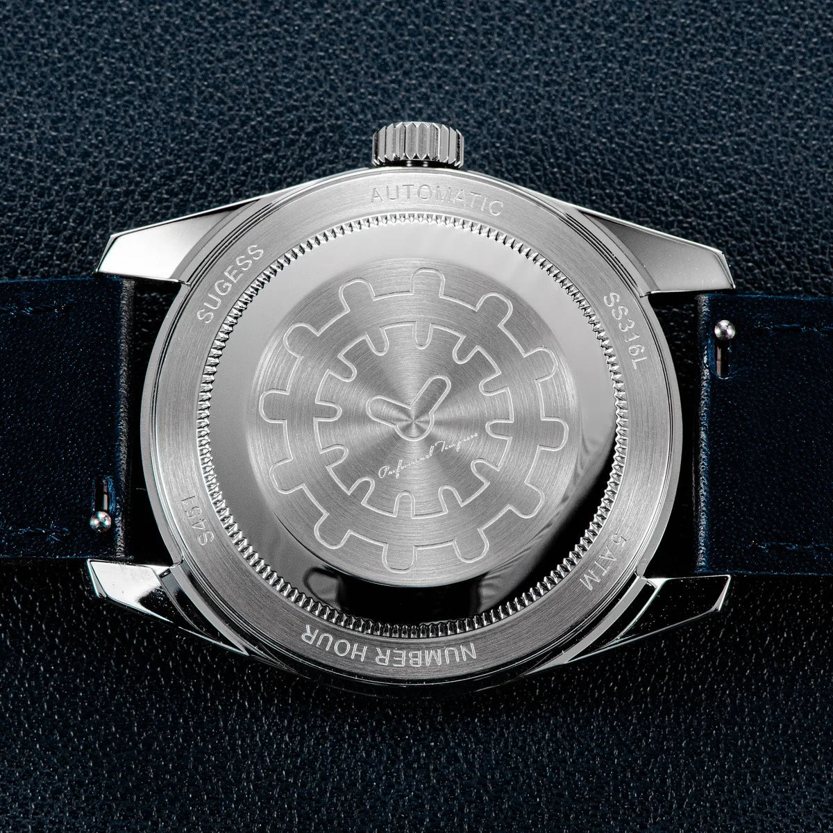 Sugess Mens Watch Automatic ST1721 Movement Aventurine Mechanical Wristwatches Hardlex Glass Fashion Simple Business Clock S451