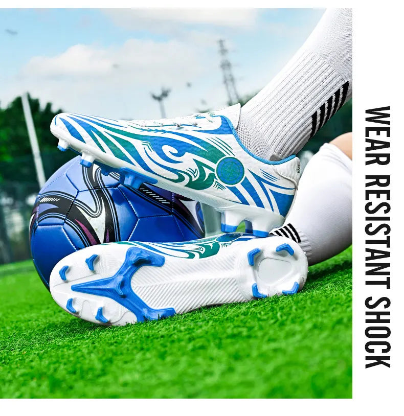 Scarpe da calcio originali da uomo, scarpe da allenamento, scarpe da calcio per bambini antiscivolo da esterno con tacchetti lunghi, scarpe da futsal da uomo, taglie 32-45