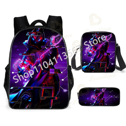 3Pcs/Sets Fortnite School Bags for Boys Girls Cartoon Battle Royale Game Book Bags Sets Games Backpacks School Gifts