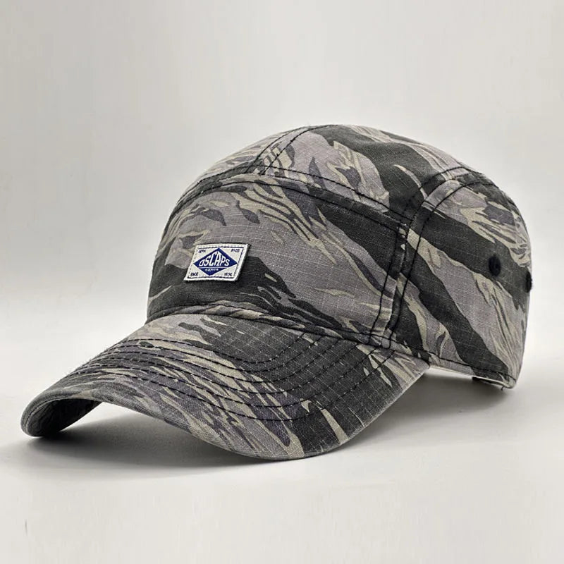 Casquette de baseball à visière courte style camouflage pour hommes et femmes, casquette unisexe tendance de protection solaire pour les activités de plein air