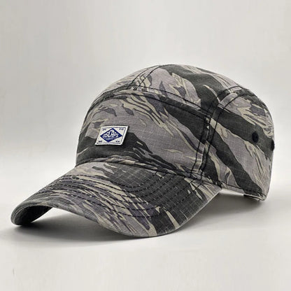 Casquette de baseball à visière courte style camouflage pour hommes et femmes, casquette unisexe tendance de protection solaire pour les activités de plein air