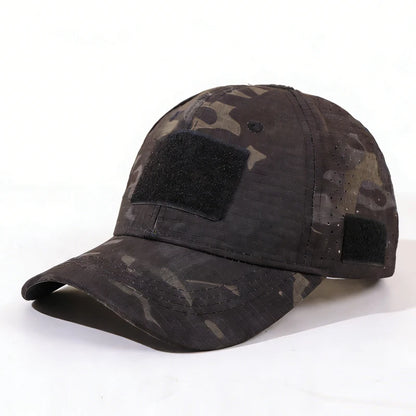 Casquette de baseball fonctionnelle de camouflage pour l'extérieur 1PC ! Tissu à séchage rapide + autocollant à personnaliser : un incontournable pour les adeptes de la mode tactique.
