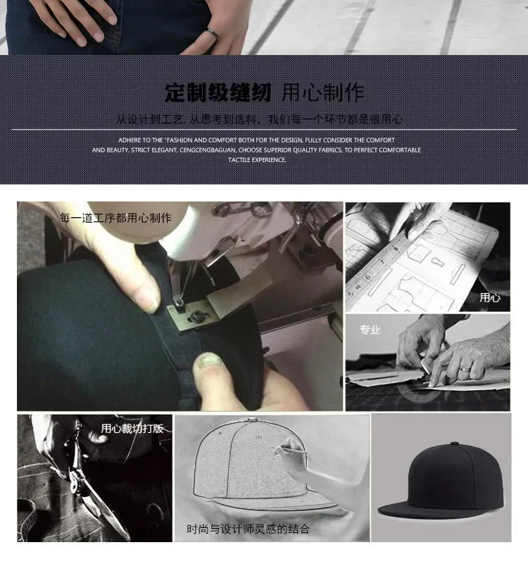 Big Bone Man Plus Size Baseballkappen für Erwachsene, flacher Schirm, Hip-Hop-Fitted-Cap, Herren und Damen, große Kappen, Snapback-Cap, Größe 6 3/4 bis 8