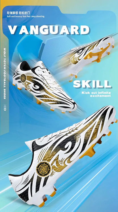Scarpe da calcio originali da uomo, scarpe da allenamento, scarpe da calcio per bambini antiscivolo da esterno con tacchetti lunghi, scarpe da futsal da uomo, taglie 32-45