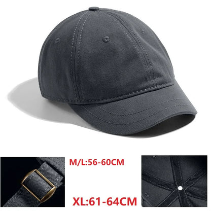 Big Head Hat Back Closed 5cm Short Brim Baseball Cap for Men Mesh Fitted Caps Stretchy Full Closed Caps 56-60cm 61-65cm