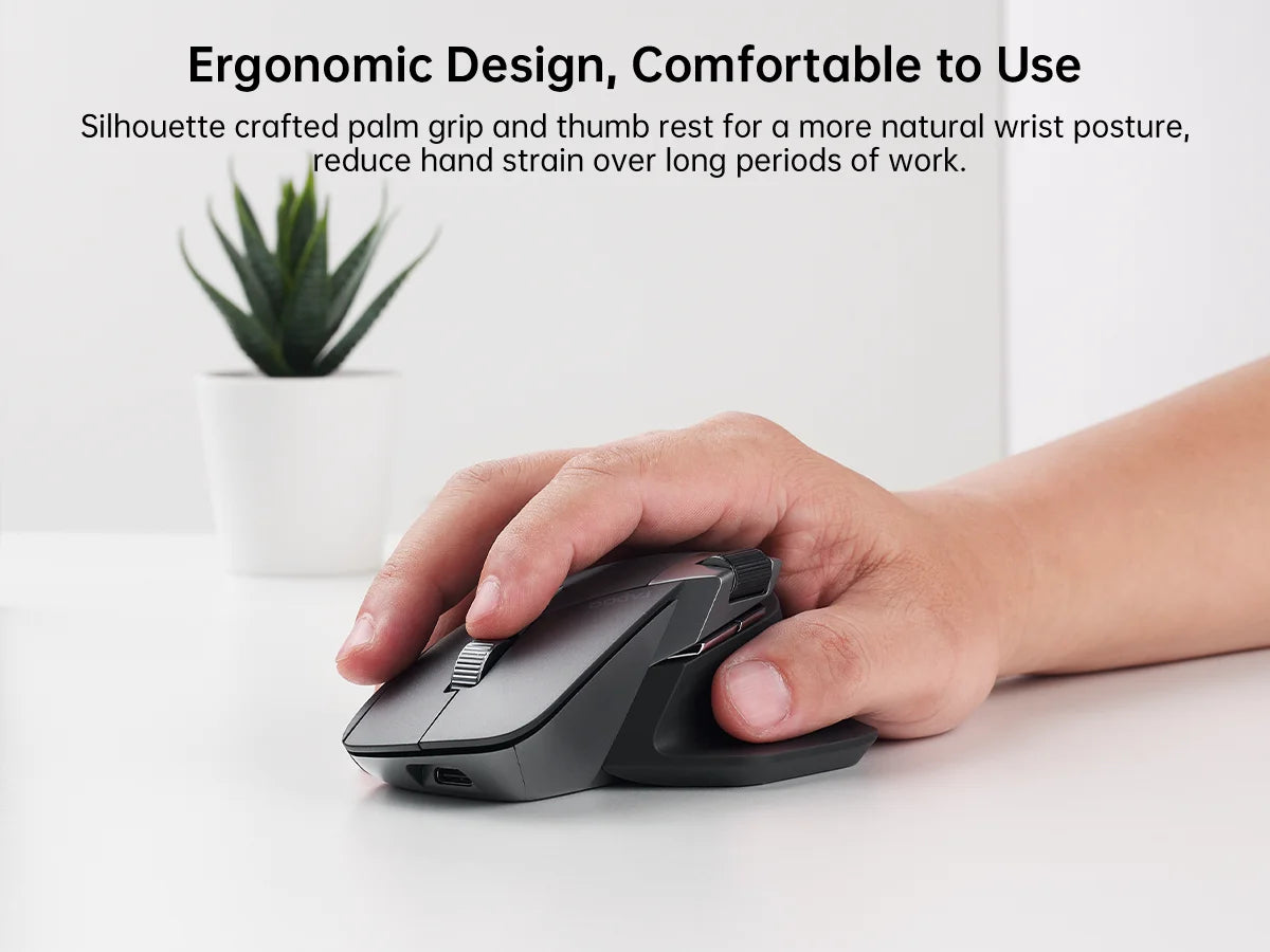 Bezprzewodowa, ergonomiczna mysz Rapoo MT760L/MT760M Multi-mode, akumulatorowa, 4000 DPI, obsługa do 4 urządzeń, Bluetooth
