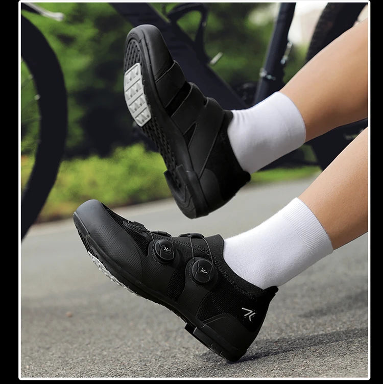 Cyklistické boty na silniční kolo, unisex, HsYixin, prodyšné, se samozamykacím systémem SPD, protiskluzové, závodní boty na silniční kolo, ploché, MTB, cyklistické tenisky