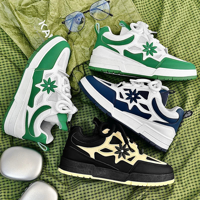 Modne męskie buty streetwear i skateboardowe, luksusowe sneakersy treningowe z oddychającej siateczki, casualowe tenisówki męskie