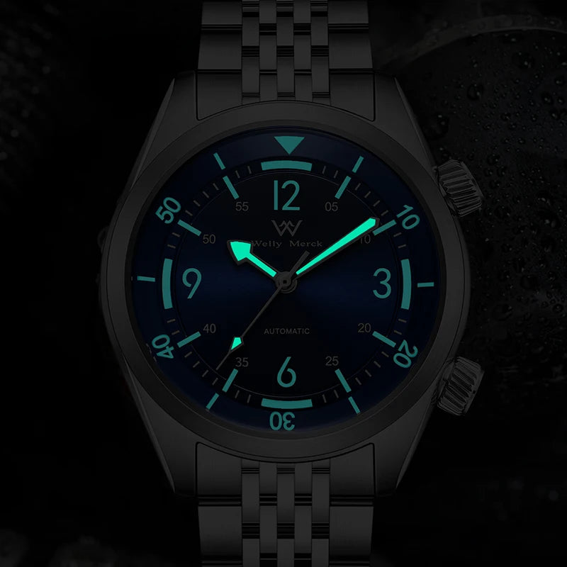 WM Watch Automatic Mechanical Watches Water Resistant Classic Casual Business Man Watch Welly Merck WM089M