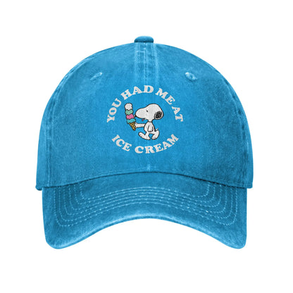Sleeping Snoopy Baseball Caps Casual Distressed Washed  Snapback Cap Unisex Style Outdoor Summer Adjustable Caps Hat