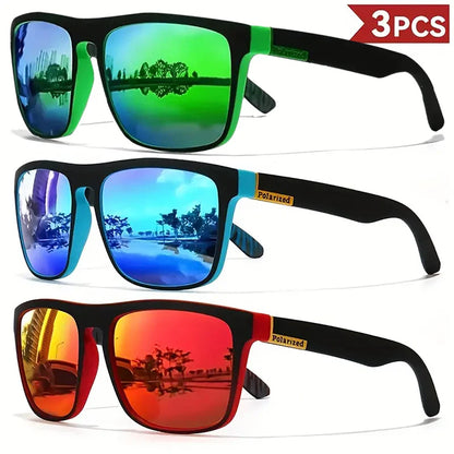 1/3/4PCS Men Classical Square Sports Sunglasses Lightweight PC Frame UV400 for Driving Fishing Cycling Unisex Durability