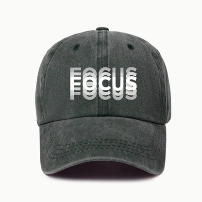 FOCUS Baseballkappe aus gewaschener Baumwolle mit Aufdruck, verstellbar, im klassischen Stil, Sport-Duckbill-Kappe für Damen und Herren
