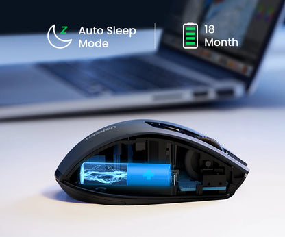 UGREEN Wireless Mouse Bluetooth 5.0 Mouse Ergonomic 4000DPI 6 Mute Buttons Mouse For MacBook Tablet Laptops Computer PC 2.4G Mice