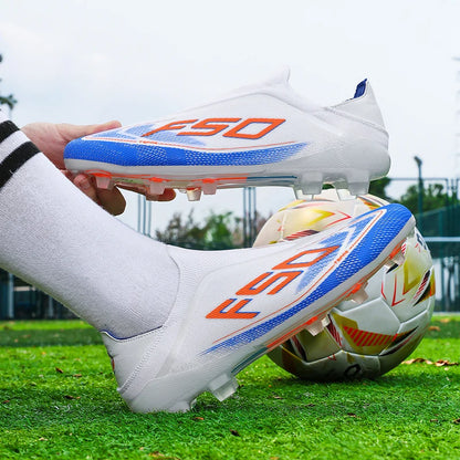 Botas de fútbol para hombre, antideslizantes, para niños, para exterior, zapatillas de fútbol superventas, para partido sobre césped, de alta calidad, con tacos, de caña alta y ligeras