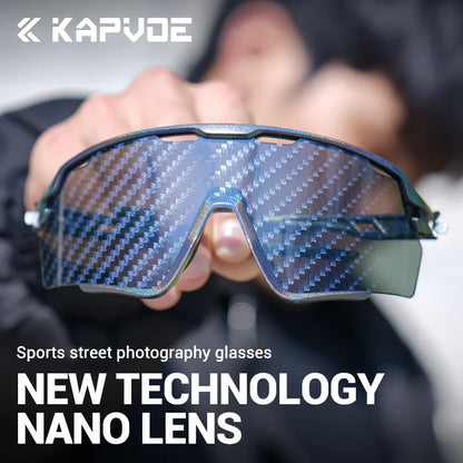 KAPVOE New Technology Nano Lenses Cycling Glasses Outdoor Sports Sunglasses Men Women Road Bike MTB Bicycle UV400 Hiking Goggles