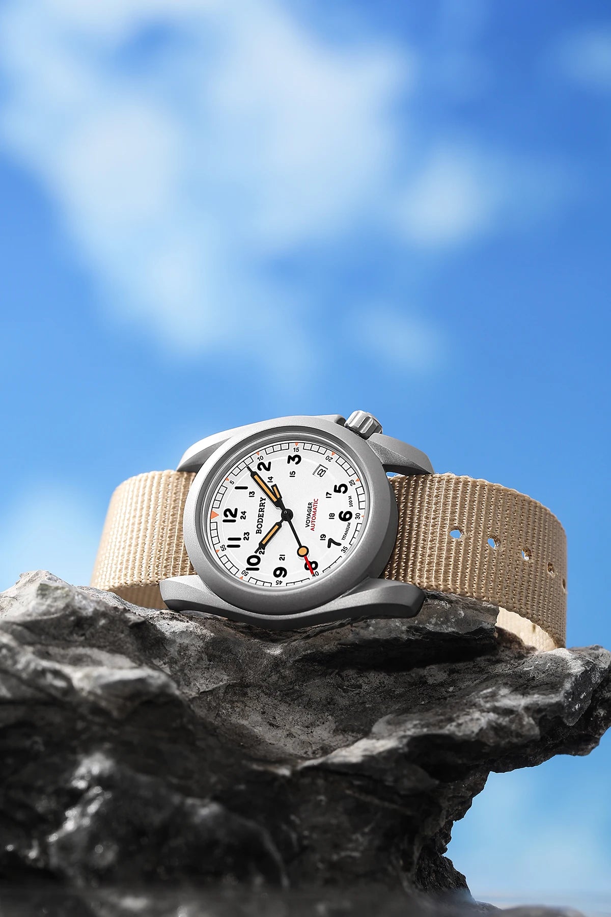 Relógio masculino Boderry Field Watches VOYAGER, caixa em bronze, mecânico automático, 100M impermeável, estilo militar, marca de topo