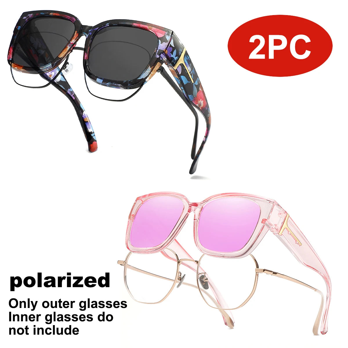 Oversized Over Glasses T01 Sunglasses for Women Men Square Fit Over Sun Glasses UV400