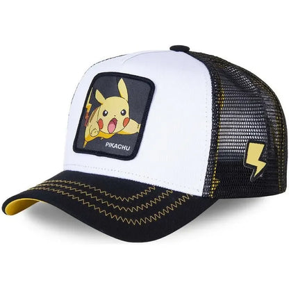 Pokémon-Baseballkappe mit Stickerei: Pikachu, Gengar, Snorlax, Psyduck – Anime-Motive, verstellbar, atmungsaktive Mesh-Kappe, Cosplay-Geschenke