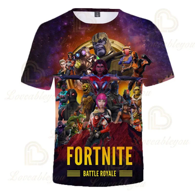 Fortnite Victory Kinderbekleidung für Jungen und Mädchen, Battle Royale 3D-Sweatshirt, Oberteile für Jungen und Mädchen, Kinder-T-Shirt, Hero-Teen-Tops