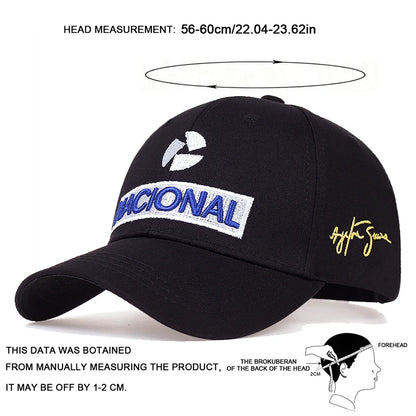 Bonés de baseball unissexo com bordado de letras NACIONAL, para primavera e outono, chapéus casuais ajustáveis para exterior, chapéu de proteção solar, boné desportivo de golfe