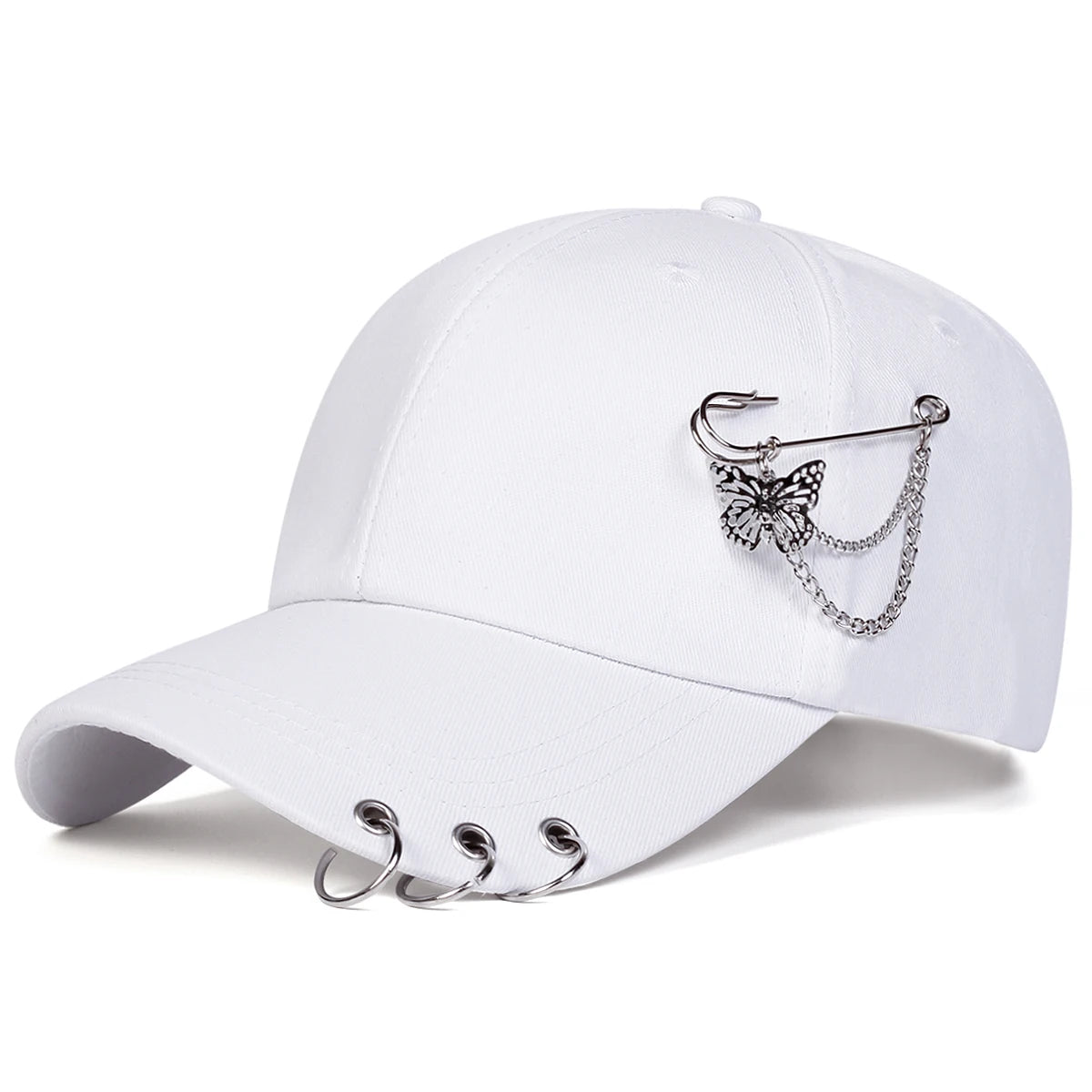 Unisex-Baseballkappen mit Schmetterlings-Eisenring für Frühling und Herbst – verstellbare Freizeitkappen für draußen – Sonnenschutzhut – Sportkappe