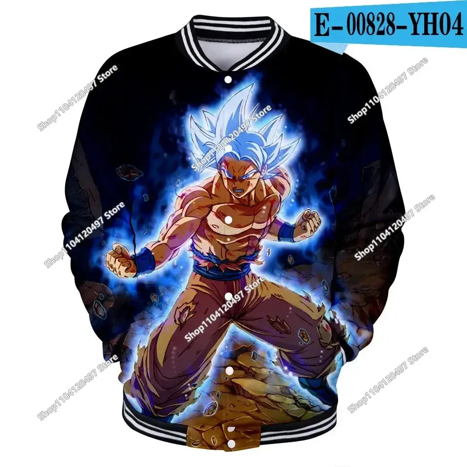 Dragon Ball Goku Kanji Symbol Men Zipper Hoodie Cartoon Japan Anime Women Sweatshirt 2025 New Fashion Children Jackets Coat, Produit gaming premium Fraquane