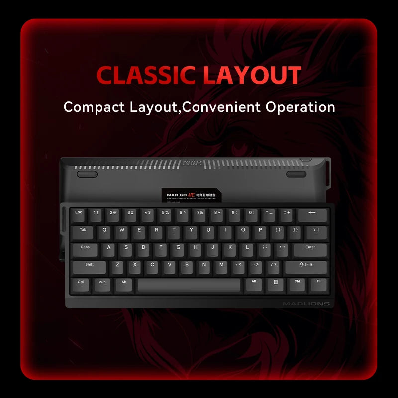 FGG MADLIONS MAD 60/68 HE Wired Gaming Keyboard Magnetic Switch 8K 60% Layout Hot Swappable Rapid Trigger RGB Custom Keyboard